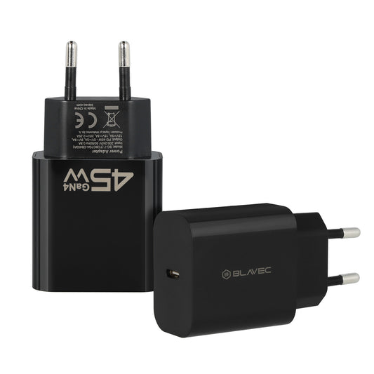 Netzladegerät Blavec BC-7, 45W, 3A, 1 x USB-C, Schwarz