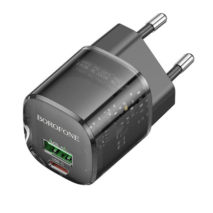 Borofone BN17 Sunlight Network Charger, 20W, 3A, 1 x USB-A - 1 x USB-C, Black