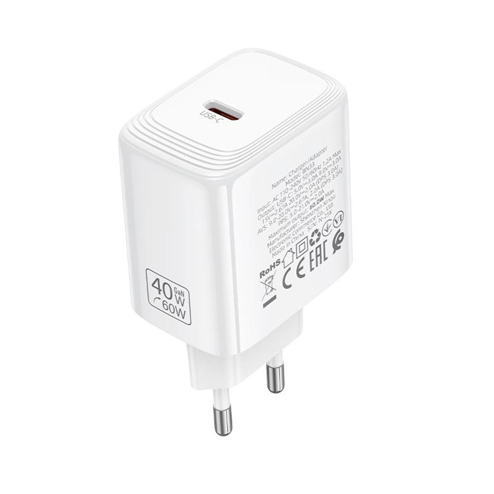 Borofone BN33 Fuente Netzladegerät, 40W, 1 x USB-C, Weiß