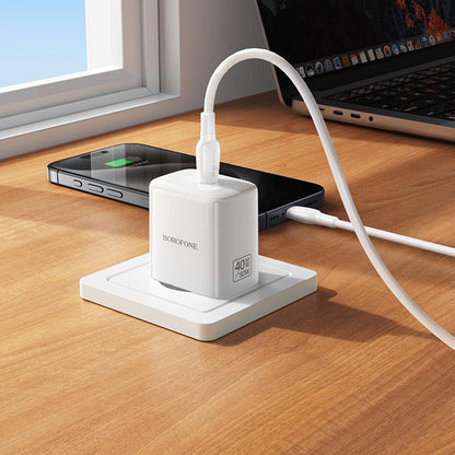 Borofone BN33 Fuente Netzladegerät, 40W, 1 x USB-C, Weiß