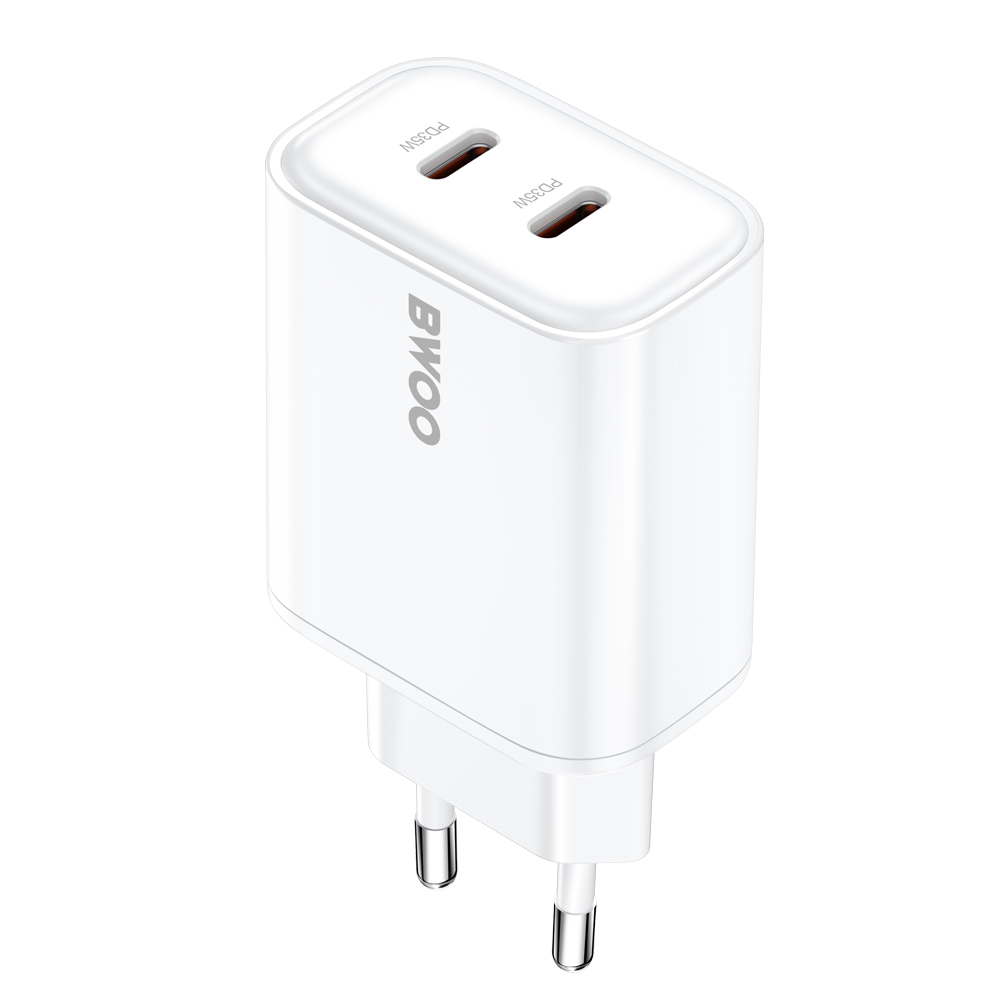 Chargeur secteur BWOO CDA206, 35W, 3A, 2 x USB-C, Blanc