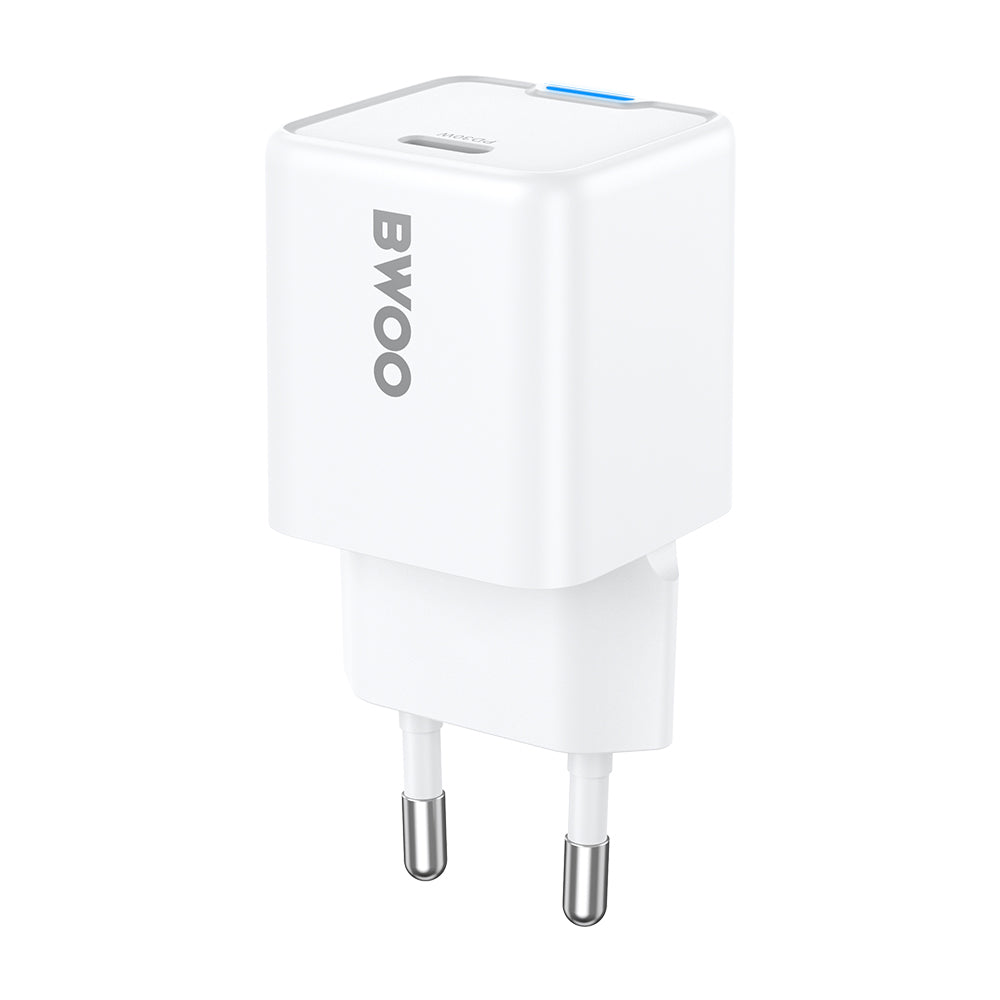 Chargeur Réseau BWOO CDA211, 30W, 3A, 1 x USB-C, Blanc