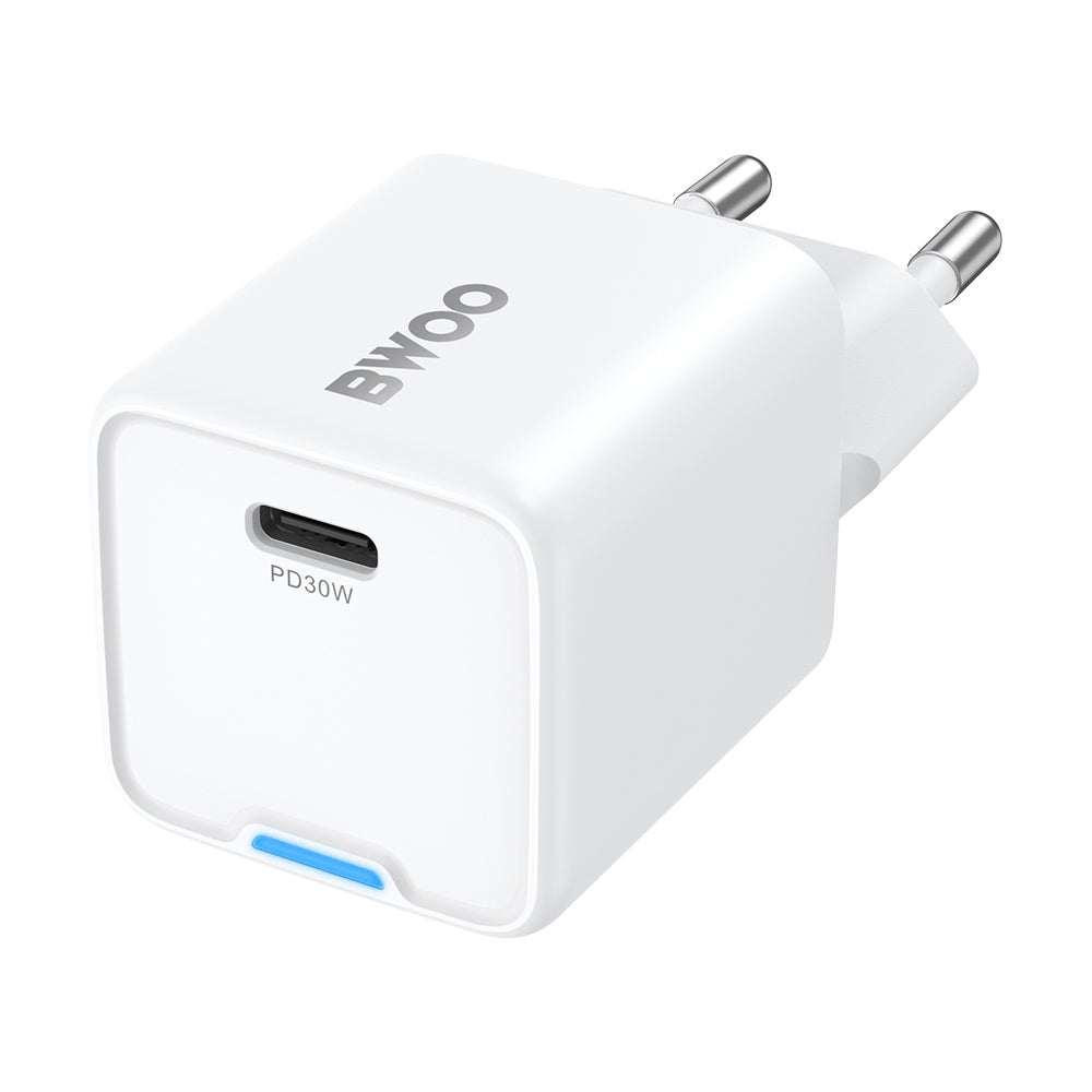 Chargeur Réseau BWOO CDA211, 30W, 3A, 1 x USB-C, Blanc