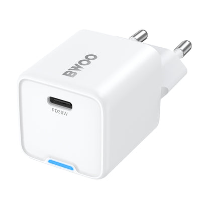Chargeur Réseau BWOO CDA211, 30W, 3A, 1 x USB-C, Blanc