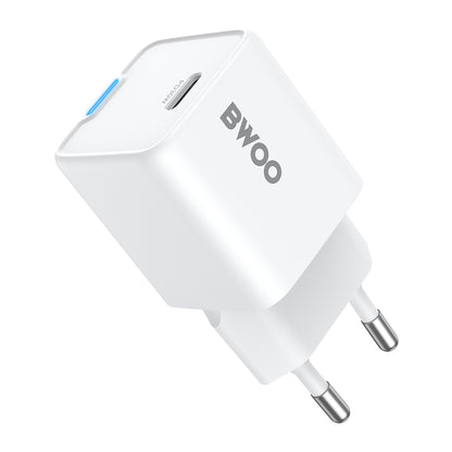 Chargeur Réseau BWOO CDA211, 30W, 3A, 1 x USB-C, Blanc