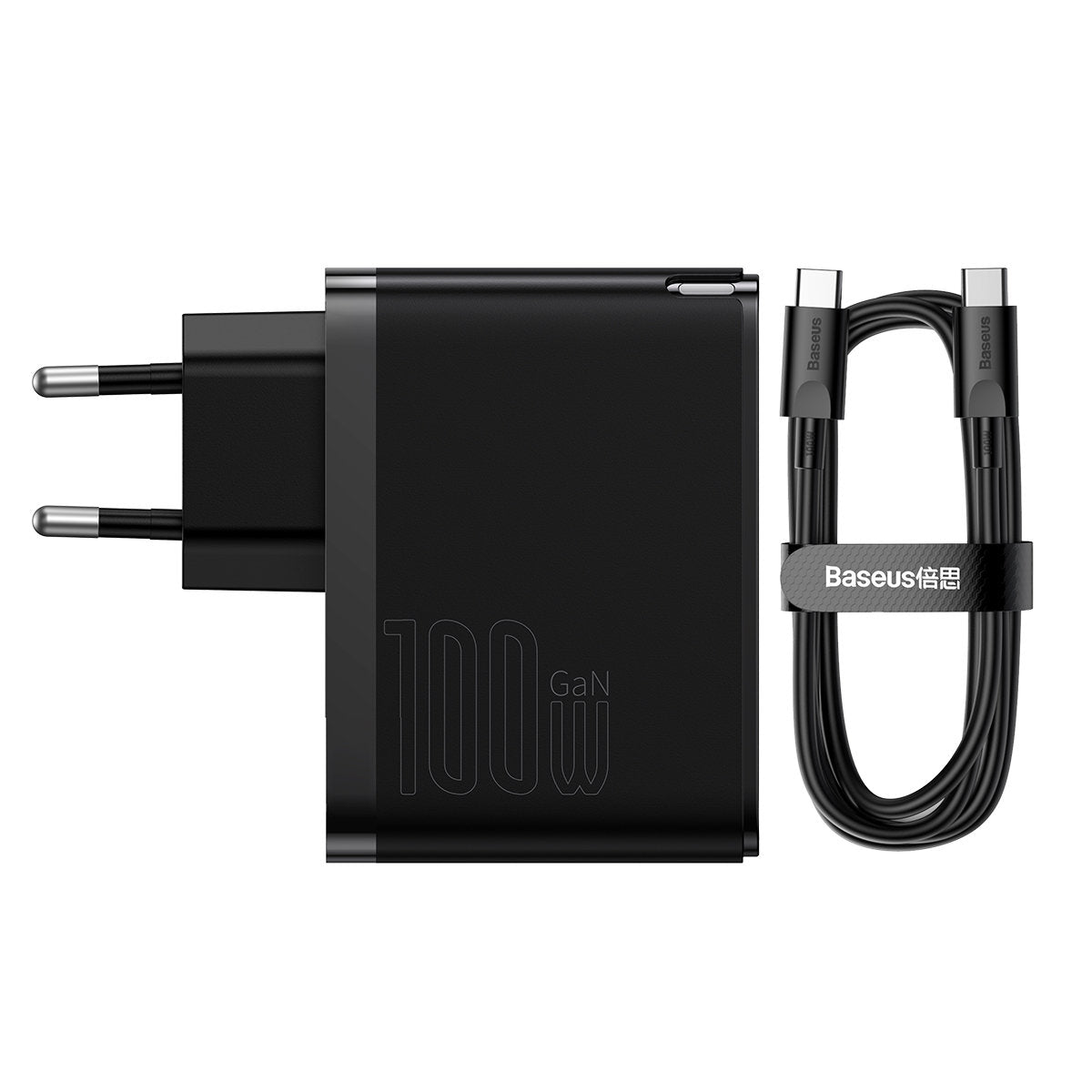 Chargeur Réseau avec Câble USB-C Baseus GaN5 Pro, 100W, 3A, 1 x USB-A - 1 x USB-C, Noir CCGP090201