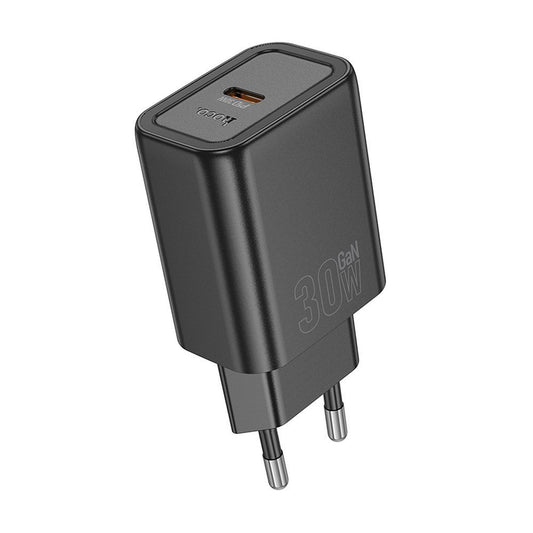 Netzladegerät HOCO N63, 30W, 3A, 1 x USB-A - 1 x USB-C, Schwarz