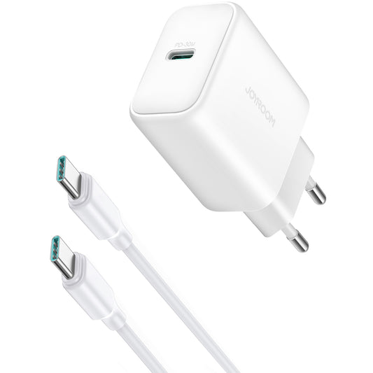 Chargeur réseau avec câble USB-C Joyroom JR-TCF24, 30W, 3A, 1 x USB-C, Blanc