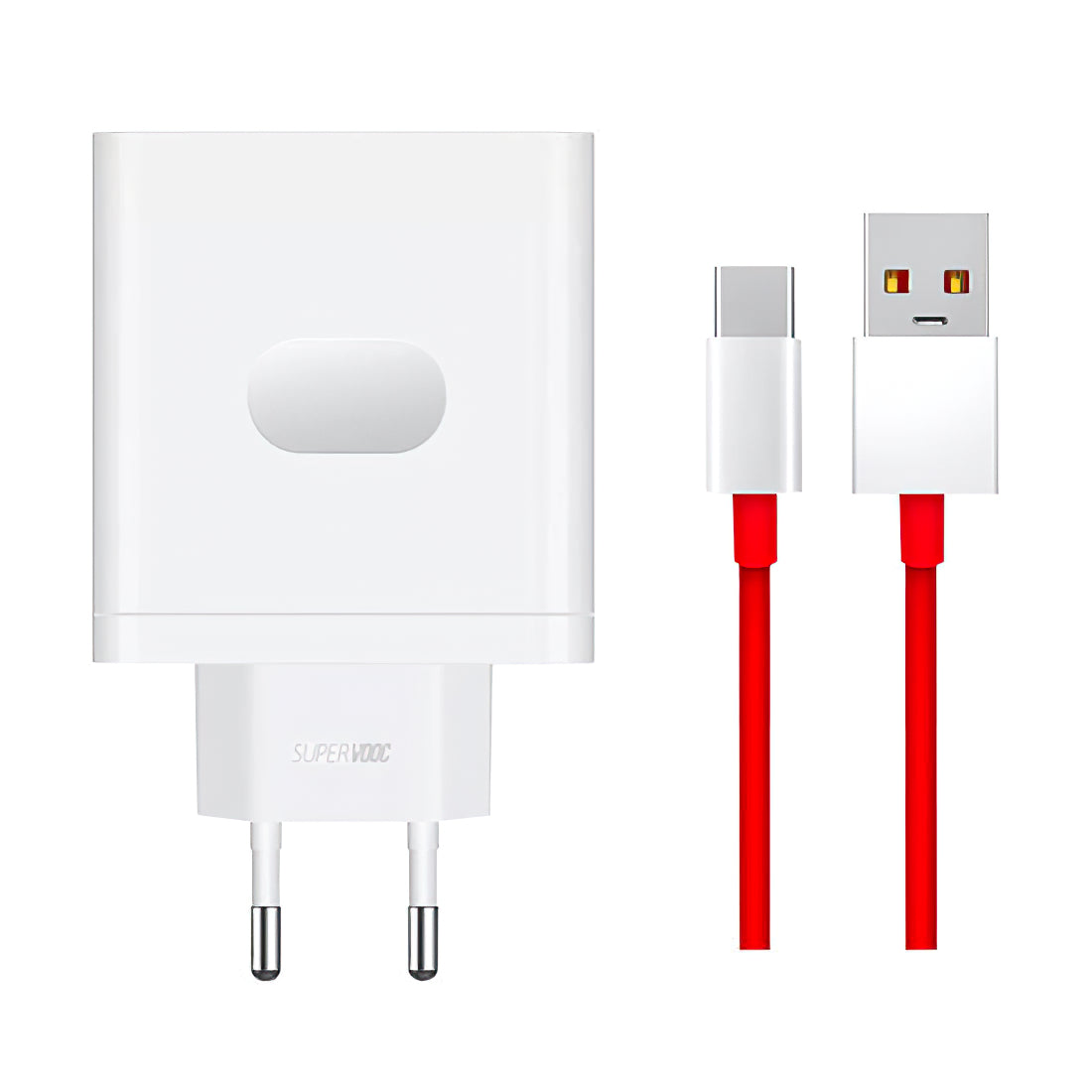 Chargeur réseau avec câble USB-C OnePlus VCBA0BEH, 100W, 9.1A, 1 x USB-A, Blanc 5461100521