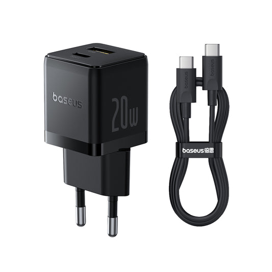 Netzladegerät mit USB-C Kabel Baseus Palm, 20W, 3A, 1 x USB-A - 1 x USB-C, Schwarz P10111608113-01