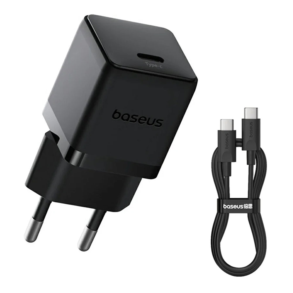 Chargeur réseau avec câble USB-C Baseus Palm, 20W, 3A, 1 x USB-C, Noir P10111602113-01