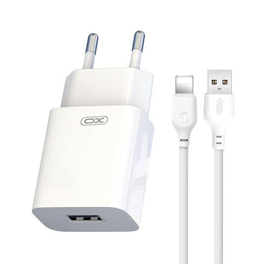 Chargeur Réseau avec Câble Lightning XO Design L99, 12W, 2.4A, 1 x USB-A, Blanc