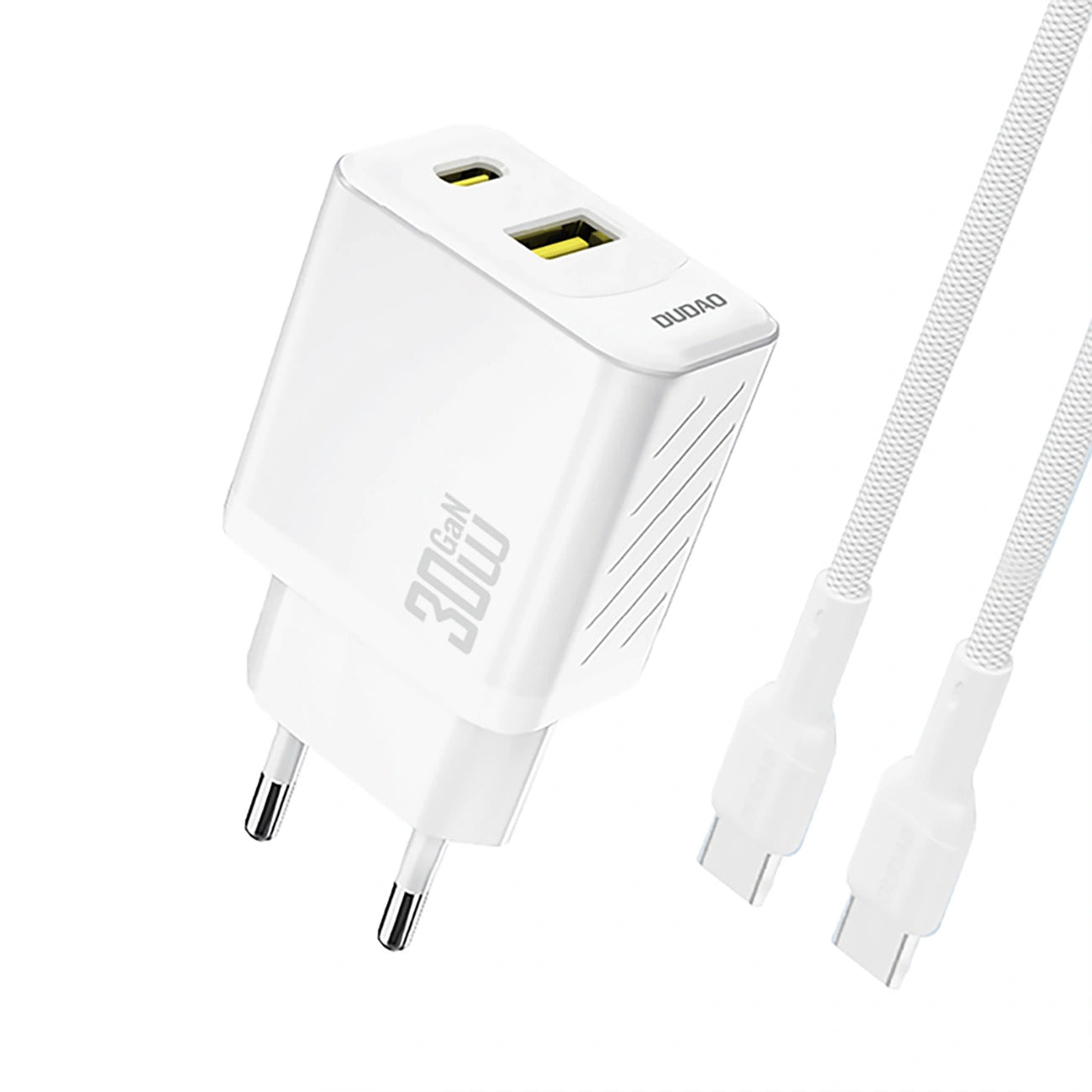 Netzladegerät mit USB-C Kabel Dudao A27TCEU, 30W, 1 x USB-A - 1 x USB-C, Weiß