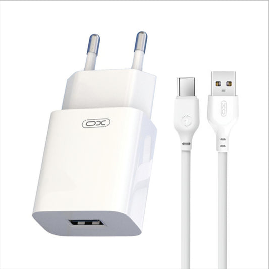 Chargeur Secteur avec Câble USB-C XO Design L99, 12W, 2.4A, 1 x USB-A, Blanc
