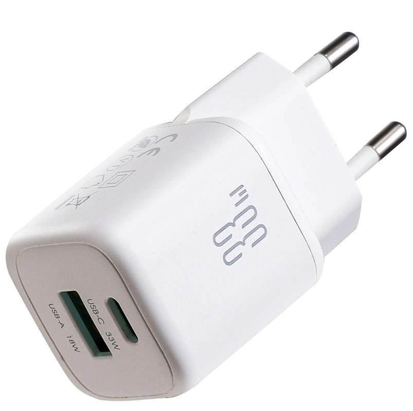 Chargeur secteur avec câble USB-C Joyroom JR-TG7, 33W, 3A, 1 x USB-A - 1 x USB-C, Blanc
