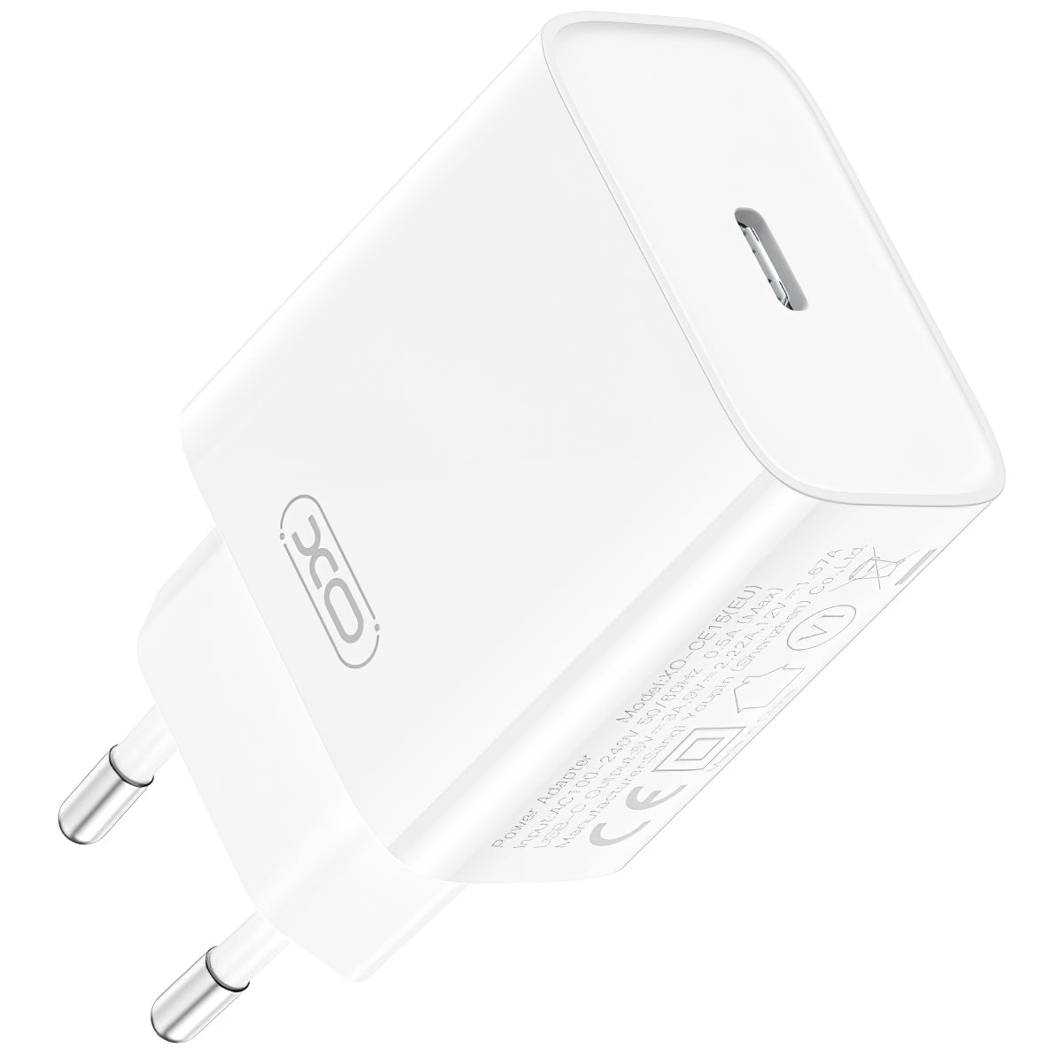 Chargeur réseau avec câble USB-C XO Design CE15, 20W, 3A, 1 x USB-C, Blanc