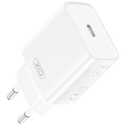 Chargeur réseau avec câble USB-C XO Design CE15, 20W, 3A, 1 x USB-C, Blanc