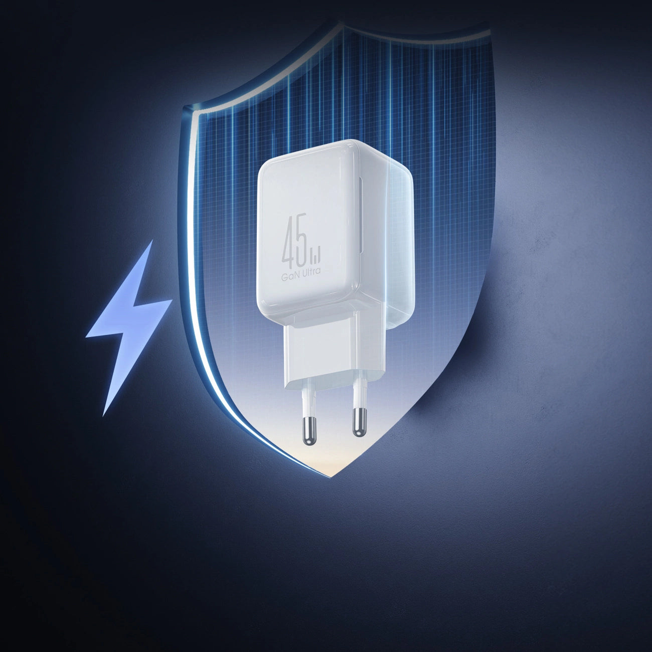 Chargeur réseau avec câble USB-C Joyroom JR-TCL05, 45W, 3A, 2 x USB-C, Blanc