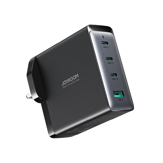 Chargeur réseau avec câble USB-C Joyroom JR-TCG05UK, 140W, 5A, 1 x USB-A - 3 x USB-C, UK, Noir