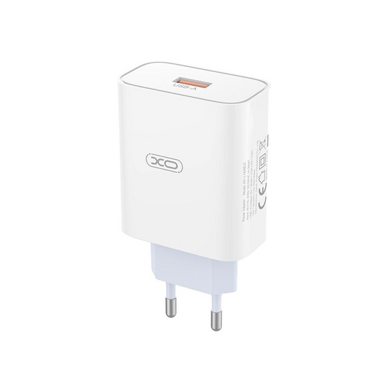 Chargeur réseau avec câble USB-C XO Design L164, 30W, 1 x USB-A, Blanc