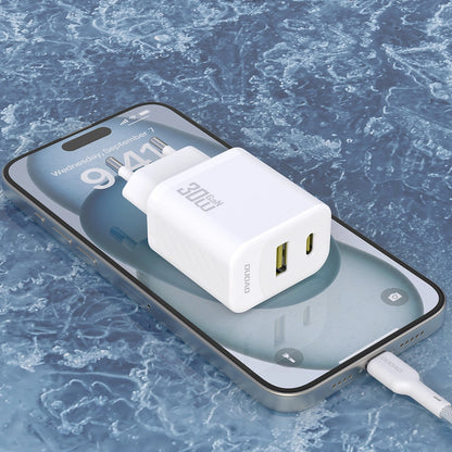 Netzladegerät mit USB-C Kabel Dudao A27TCEU, 30W, 1 x USB-A - 1 x USB-C, Weiß