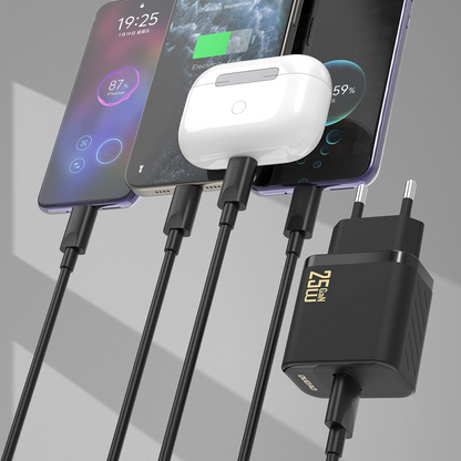 Netzteil mit USB-C-Kabel Dudao A27STEU, 25W, 3A, 1 x USB-A, Schwarz