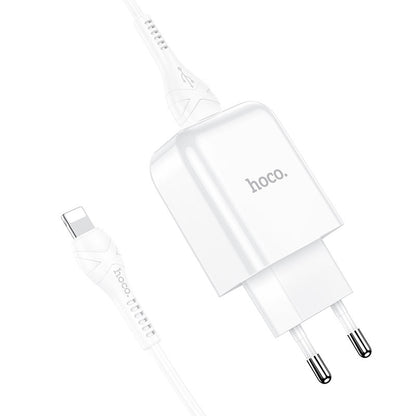 Chargeur Secteur avec Câble Lightning HOCO N2, 10W, 2A, 1 x USB-A, Blanc