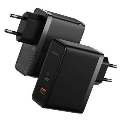 Chargeur Réseau avec Câble USB-C Baseus GaN5 Pro, 100W, 3A, 1 x USB-A - 1 x USB-C, Noir CCGP090201