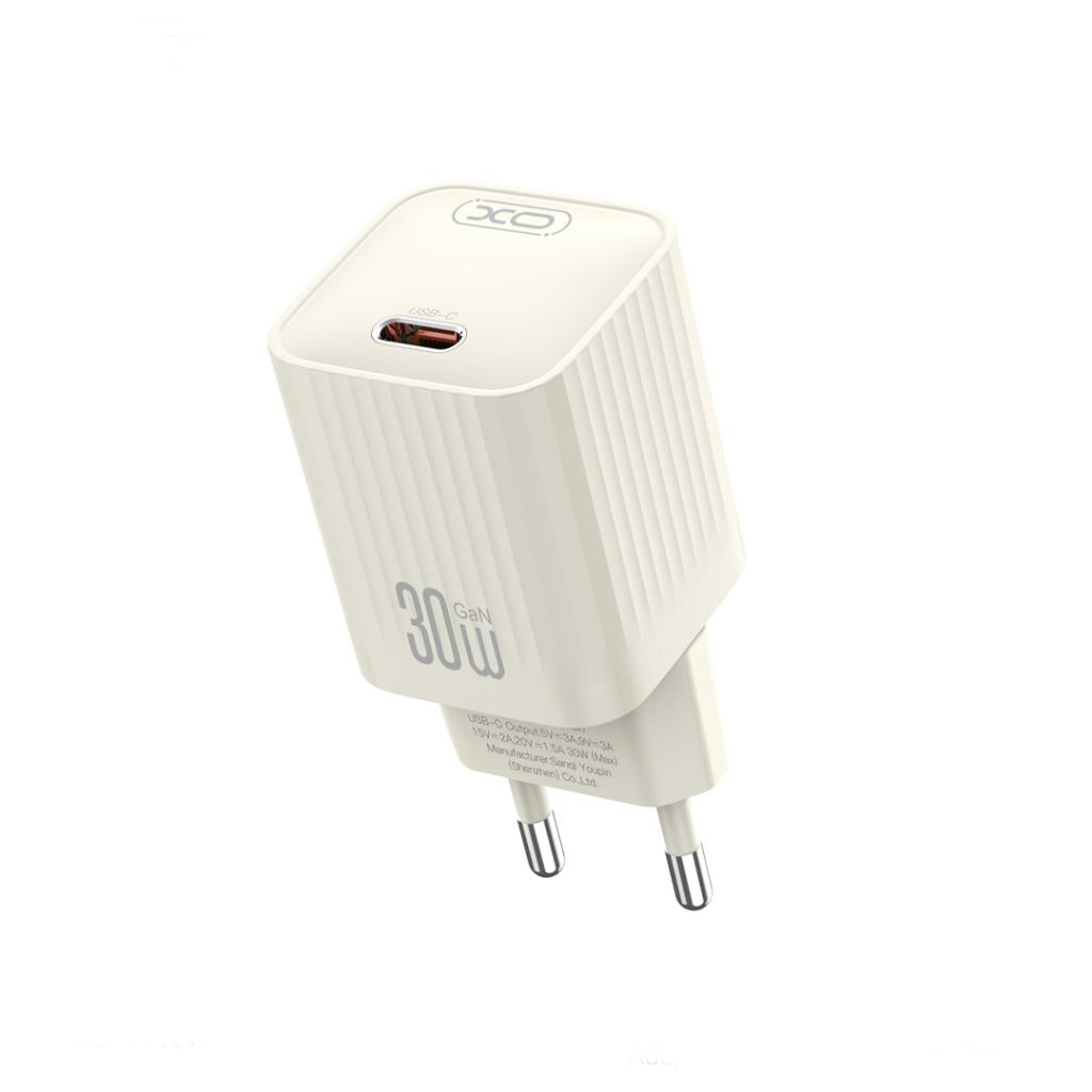 Chargeur réseau avec câble USB-C XO Design L148, 30W, 3A, 1 x USB-C, Beige
