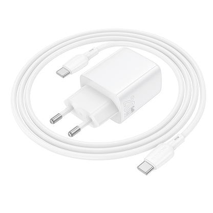 Netzladegerät mit USB-C Kabel Borofone BN26 Fuente, 20W, 3A, 1 x USB-C, Weiß