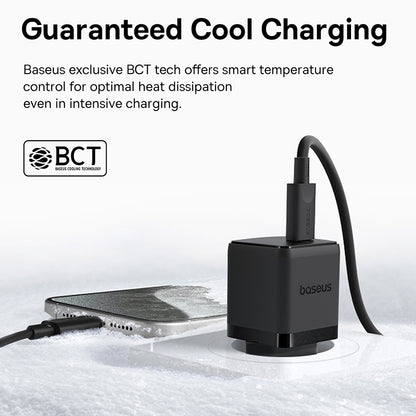 Chargeur réseau avec câble USB-C Baseus Palm, 30W, 3A, 1 x USB-C, Noir P10111605113-01