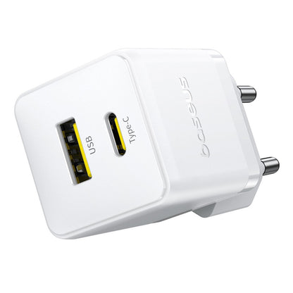 Chargeur Réseau avec Câble USB-C Baseus Palm, 20W, 3A, 1 x USB-A - 1 x USB-C, Blanc P10111608213-01