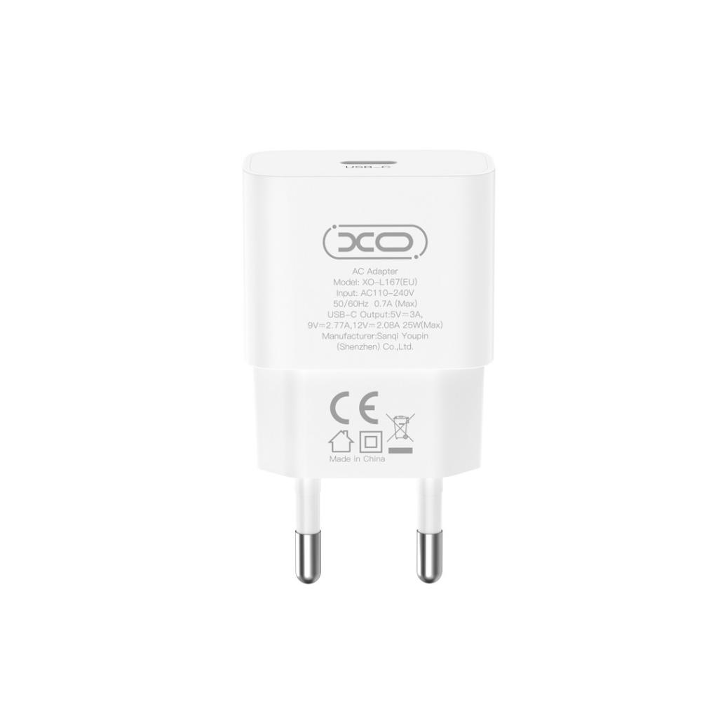 Netzladegerät mit USB-C Kabel XO Design L167, 25W, 3A, 1 x USB-C, Weiß