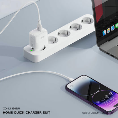 Netzladegerät mit microUSB-Kabel XO Design L135, 18W, 3A, 1 x USB-A, Weiß