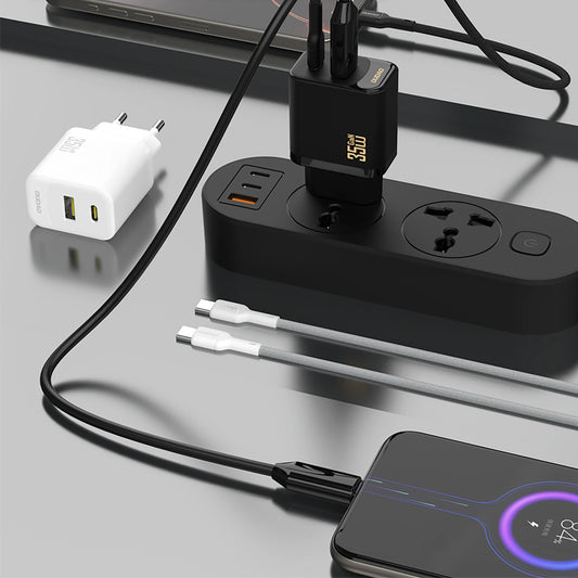 Netzladegerät mit USB-C Kabel Dudao A27 Max, 35W, 1 x USB-A - 1 x USB-C, Schwarz