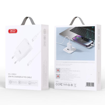 Netzteil mit Lightning-Kabel XO Design L126, 20W, 3A, 1 x USB-C, Weiß