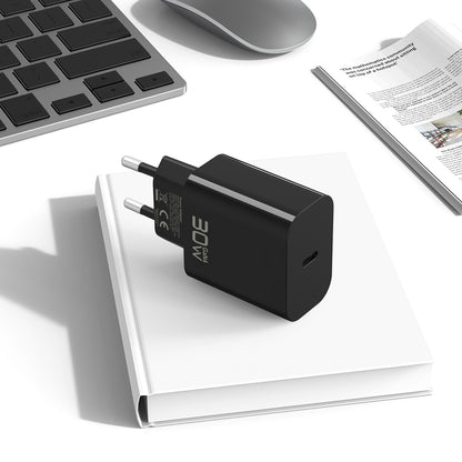 Chargeur secteur avec câble USB-C Blavec BC-14, 30 W, 3 A, 1 x USB-C, noir