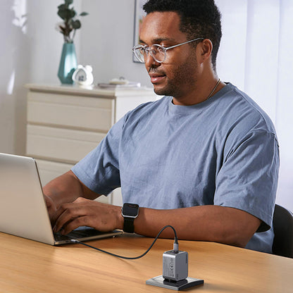 Chargeur réseau avec câble USB-C UGREEN X755 Nexode Pro, 65W, 3A, 1 x USB-A - 2 x USB-C, Gris