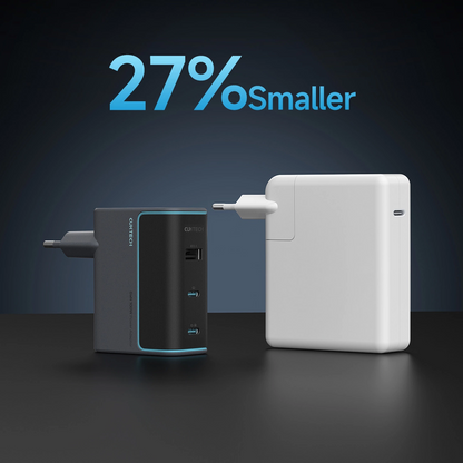 Chargeur réseau avec câble USB-C Cuktech, 100W, 5A, 1 x USB-A - 2 x USB-C, Gris CUKAD1003EUG