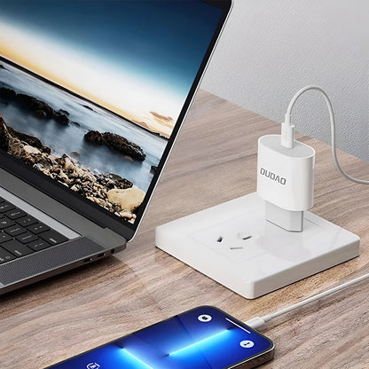 Chargeur réseau avec câble USB-C Dudao A14EUC, 20W, 3A, 1 x USB-C, Noir