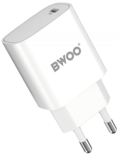 Netzladegerät mit USB-C Kabel BWOO CDA159, 20W, 3A, 1 x USB-C, Weiß