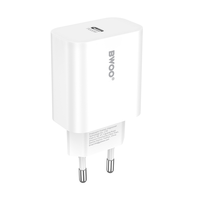 Chargeur réseau avec câble USB-C BWOO CDA233, 20W, 3A, 1 x USB-C, Blanc