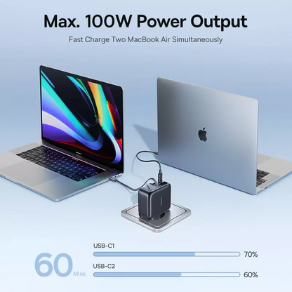 Netzladegerät mit USB-C Kabel Baseus EnerCore CJ11, 100W, 1 x USB-A - 2 x USB-C, Schwarz E0120M00