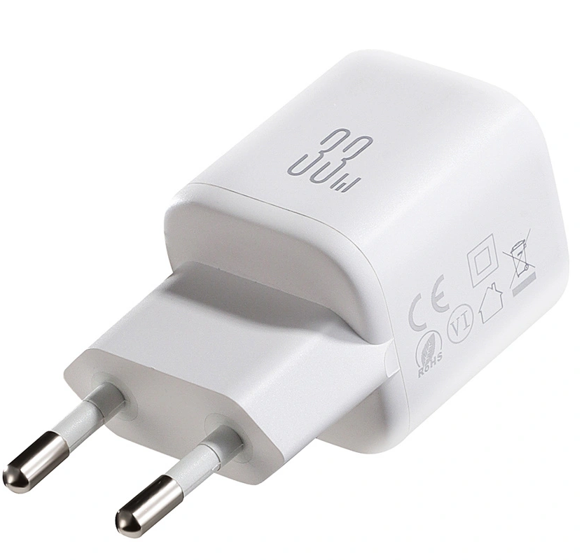 Chargeur secteur avec câble USB-C Joyroom JR-TG7, 33W, 3A, 1 x USB-A - 1 x USB-C, Blanc