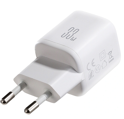 Chargeur secteur avec câble USB-C Joyroom JR-TG7, 33W, 3A, 1 x USB-A - 1 x USB-C, Blanc