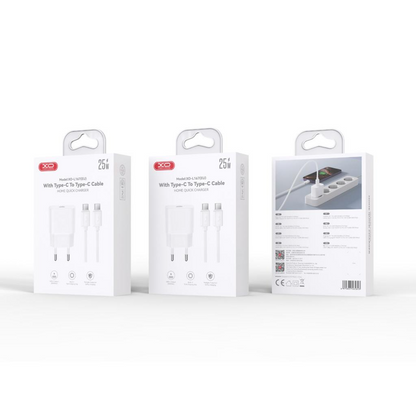 Netzladegerät mit USB-C Kabel XO Design L167, 25W, 3A, 1 x USB-C, Weiß