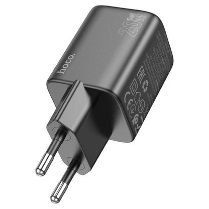 Netzladegerät mit Lightning-Kabel HOCO N41, 20W, 3A, 1 x USB-A - 1 x USB-C, Schwarz