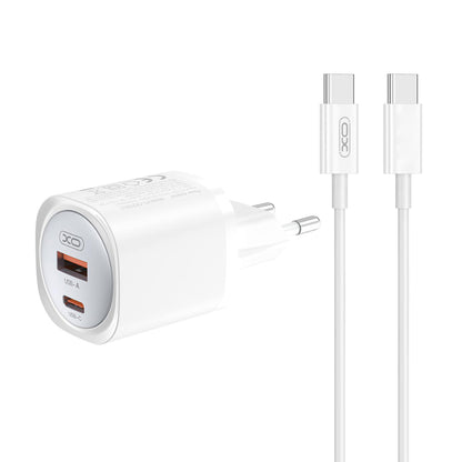 Netzladegerät mit USB-C Kabel XO Design CE21, 30W, 3A, 1 x USB-A - 1 x USB-C, Weiß