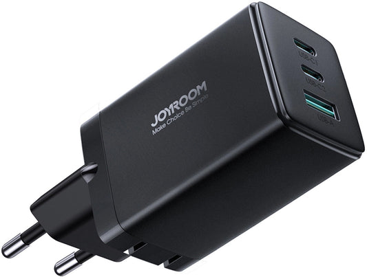 Chargeur réseau avec câble USB-C Joyroom TCG01, 65W, 3.25A, 1 x USB-A - 2 x USB-C, Noir
