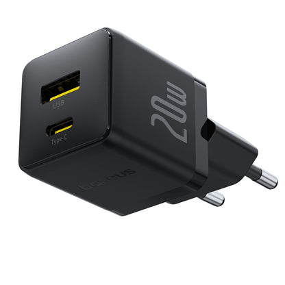 Chargeur Réseau avec Câble USB-C Baseus Palm, 20W, 3A, 1 x USB-A - 1 x USB-C, Noir P10111608113-01